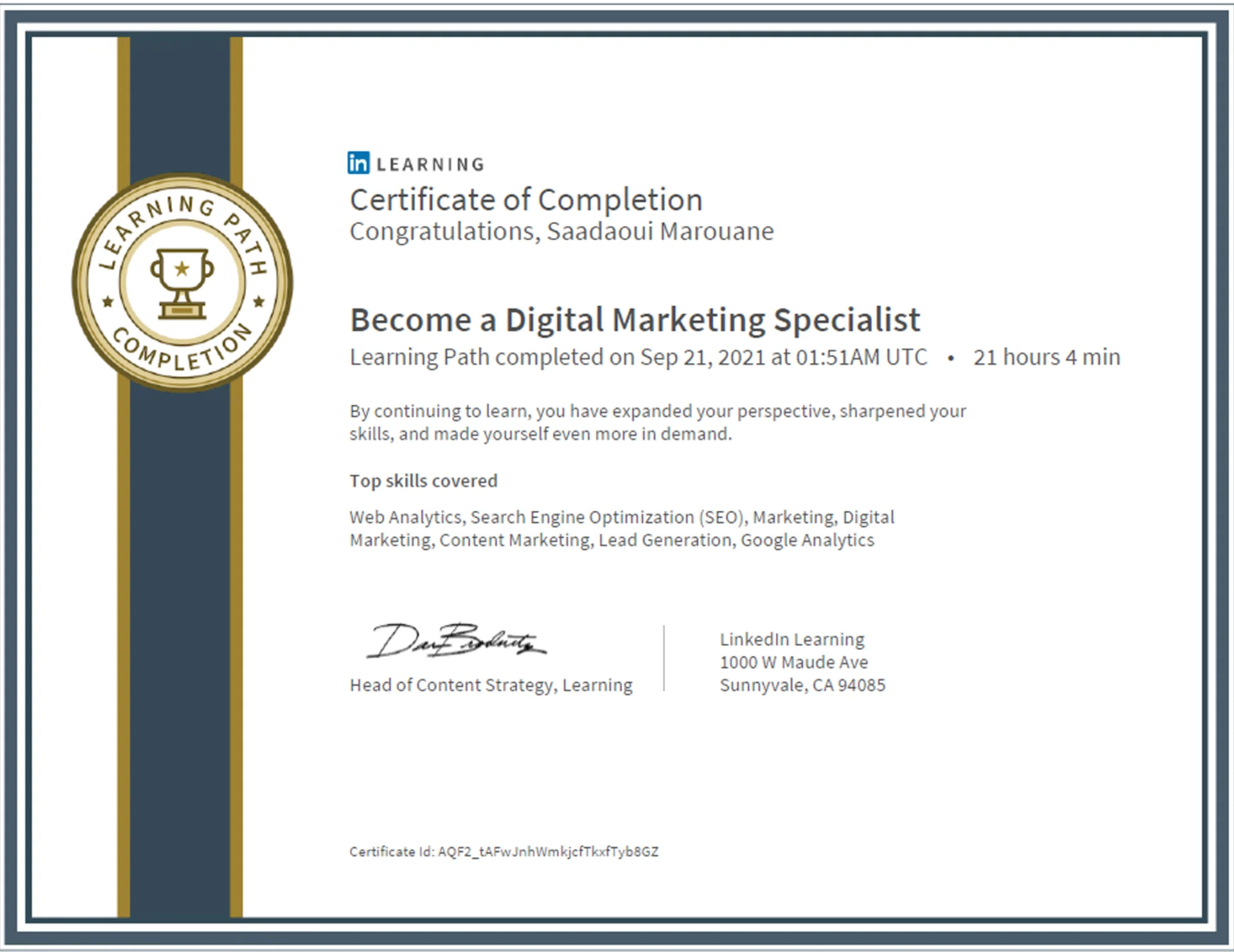 linkding certification marketing digital marketing audit
